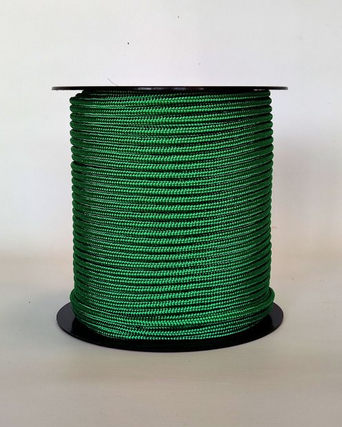 PES verstärktes Djembe-Seil 5 mm Grün 100 m