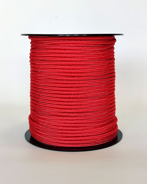 142.PES verstärktes Djembe-Seil 5 mm Rot 100 m