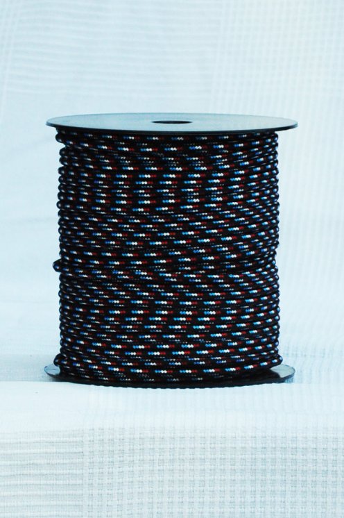 Schwarz / Frankreich trikolor Ø5 mm Tau für Djembe Trommel - Djembe Seil