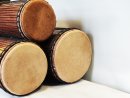 Palisander (Gueni) Dunun Basstrommelset aus Guinea