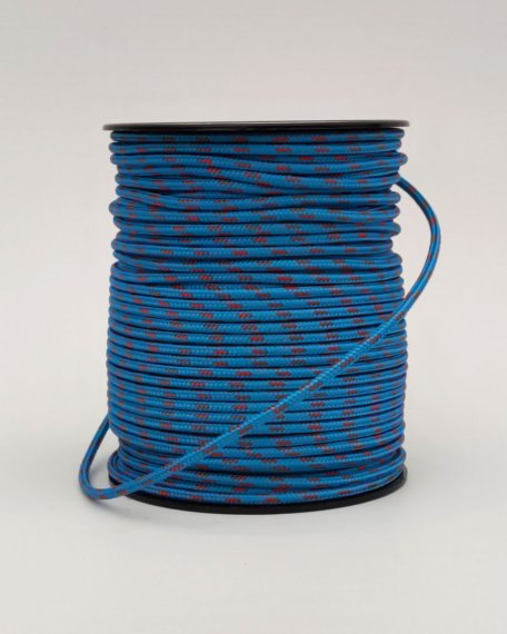 Ø4 mm blaues / rot vorgerecktes Tau für Djembe Trommel - Djembe Seil