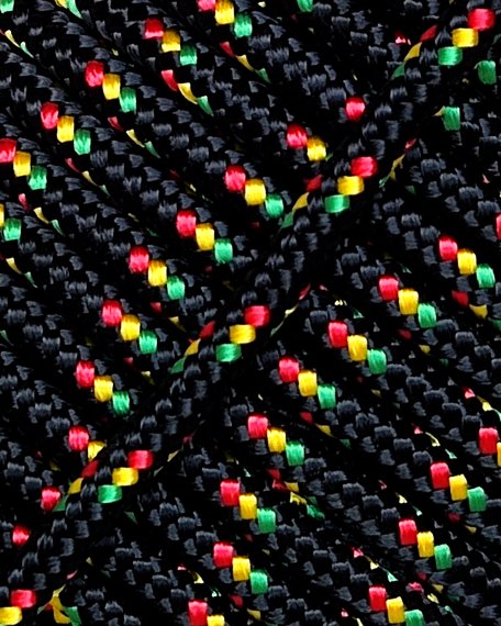 PES verstärktes Djembe-Seil 4 mm Schwarz / Panafrica 100 m