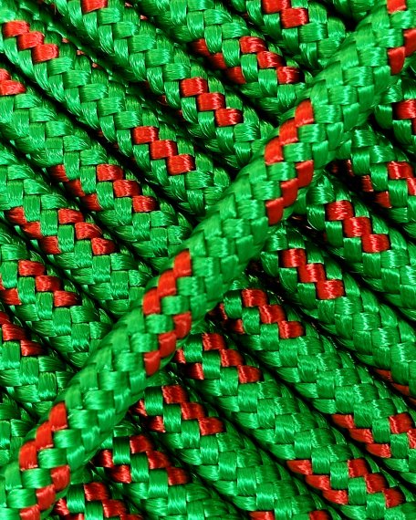 PES verstärktes Djembe Trommel Seil 5 mm Grün / Rot 20 m