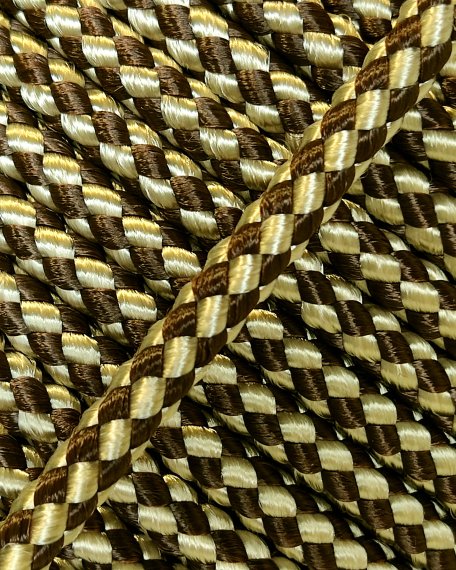 PES verstärktes Djembe Trommel Seil 5 mm Schachbrett Braun / Sand 20 m