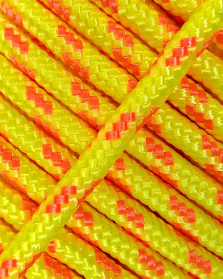 PES verstärktes Djembe Trommel Seil 4 mm Neongelb / Orange 100 m