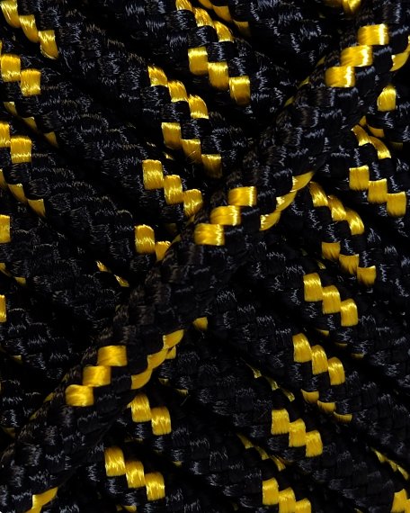 PES verstärktes Djembe Trommel Seil 4 mm Schwarz / Neongelb 100 m