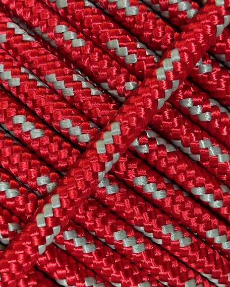 PES verstärktes Djembe Trommel Seil 5 mm Rot / Grau 100 m