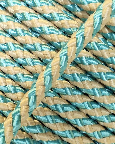 PES verstärktes Djembe Trommel Seil 5 mm Diagonale Pastellblau / Beige 20 m