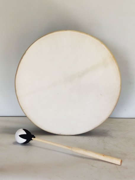 Schamanische Trommel für Zeremonien und heilige Rituale - Schamanentrommeln Enthaartes Ziegenfell 14″ 