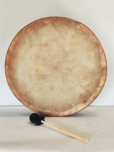 Schamanische Trommel für Zeremonien und heilige Rituale - Schamanentrommeln Enthaartes Kuhfell 20″ 