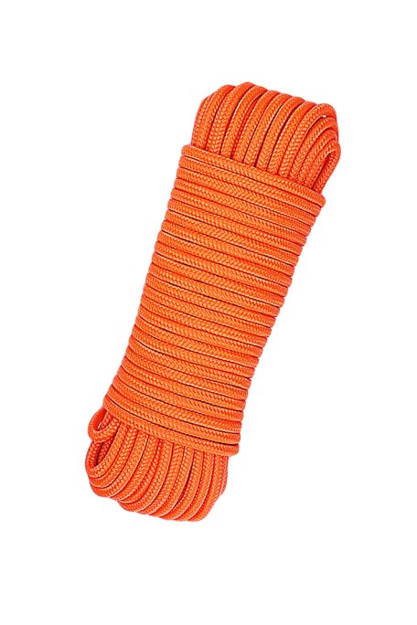 Geflochtenes Tau mit Kern Ø5 mm Neonorange 20 m - Djembe Trommel Seil