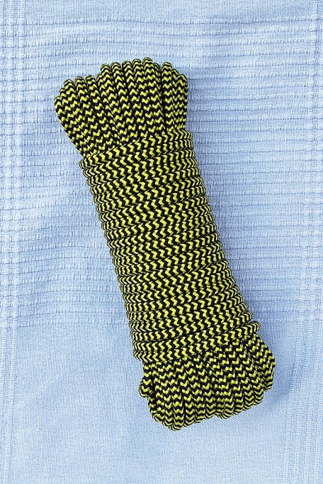 5 mm Tau (Fischgräten, schwarz / sonnenblumengelb) - 20 m Djembe Trommel Seil