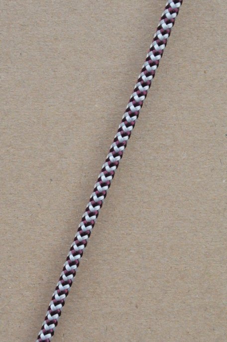 Ø5 mm Djembe Tau (Fischgräten, Bordeauxrot / grau , 100 m) - Seil für Djembe Trommel