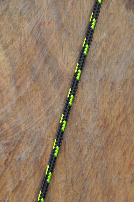Ø4 mm schwarzes / neon-gelbes vorgerecktes Tau für Djembe Trommel - Djembe Seil