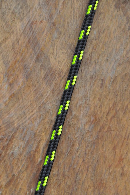 Ø5 mm schwarzes / neon-gelbes vorgerecktes Tau für Djembe Trommel - Djembe Seil - Djembe Seil