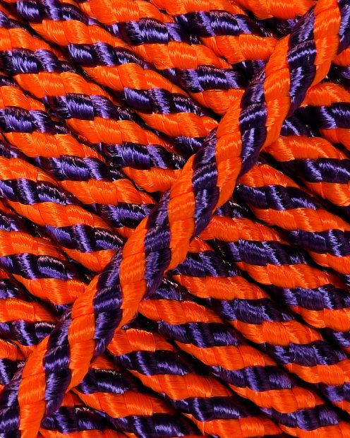 PES verstärktes Djembe Trommel Seil 5 mm Diagonale Neonorange / Violett 20 m