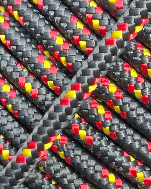 PES verstärktes Djembe Trommel Seil zweiter Wahl 5 mm Schwarz / Spanien 100 m