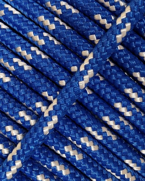 PES verstärktes Djembe Trommel Seil 5 mm Bleu de France / Ecru 20 m