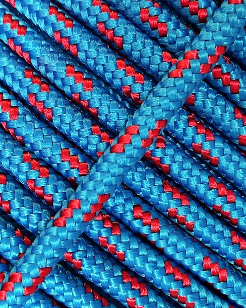PES verstärktes Djembe Trommel Seil 5 mm Blau / Rot 100 m