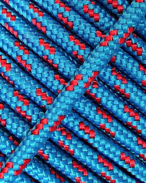 Ø5 mm blaues / rot vorgerecktes Tau für Djembe Trommel - Djembe Seil