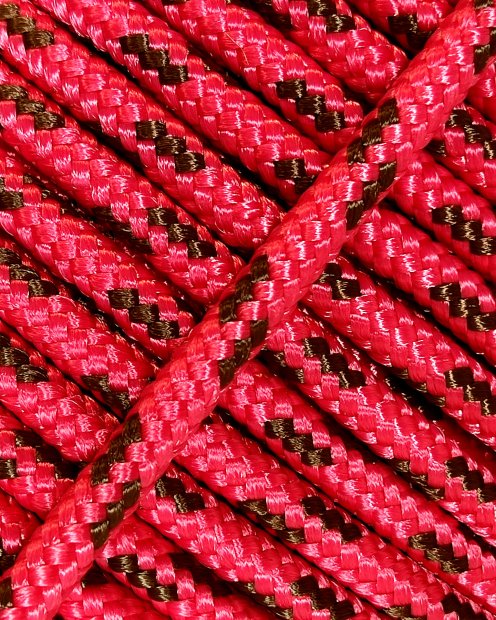 PES verstärktes Djembe Trommel Seil 5 mm Himbeere / Braun 100 m