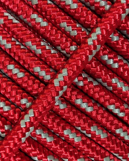 PES verstärktes Djembe Trommel Seil 5 mm Rot / Grau 20 m