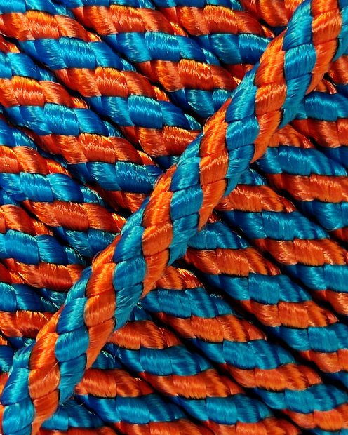 PES verstärktes Djembe Trommel Seil 5 mm Diagonale Blau / Kupfer 100 m