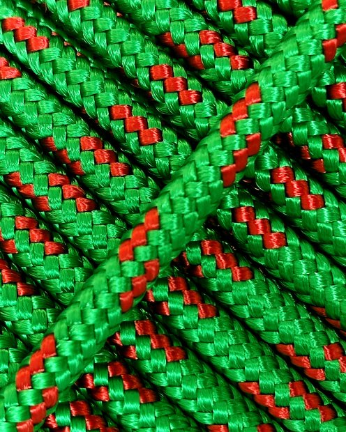 PES verstärktes Djembe Trommel Seil 5 mm Grün / Rot 100 m