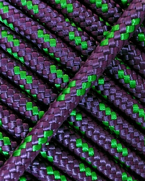 Ø5 mm violettes / grün vorgerecktes Tau für Djembe Trommel - Djembe Seil