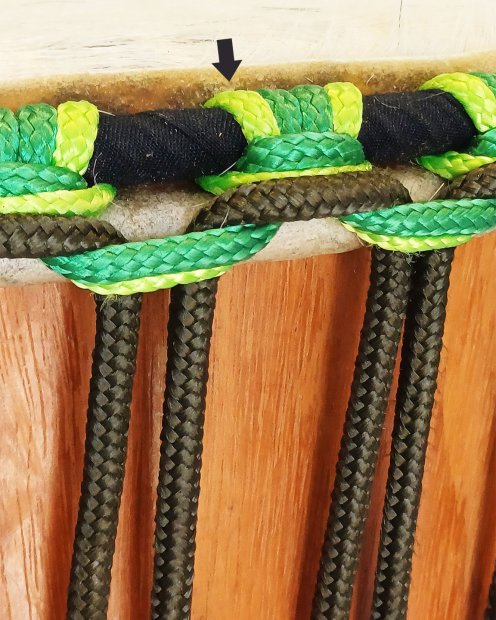 PES hohles Djembe-Seil 5 mm Neongrün 20 m