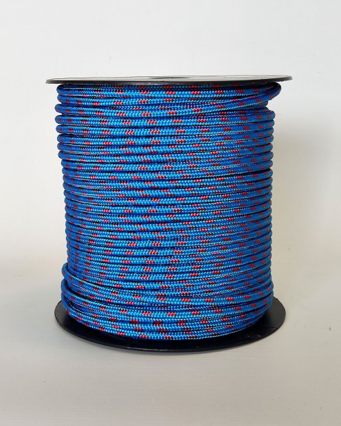 Ø5 mm blaues / rot vorgerecktes Tau für Djembe Trommel - Djembe Seil