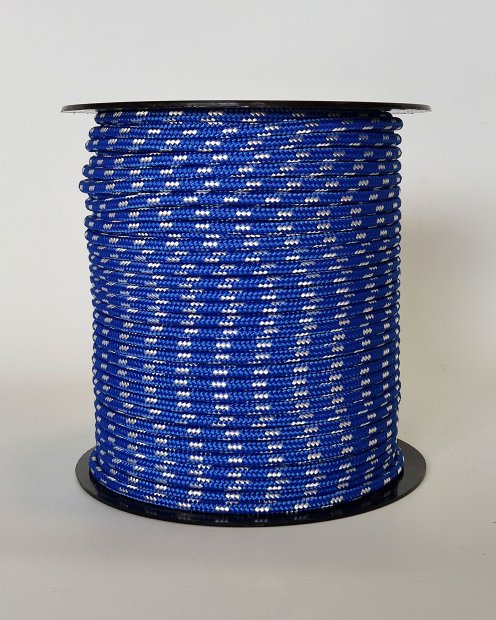 PES verstärktes Djembe Trommel Seil 5 mm Bleu de France / Ecru 100 m