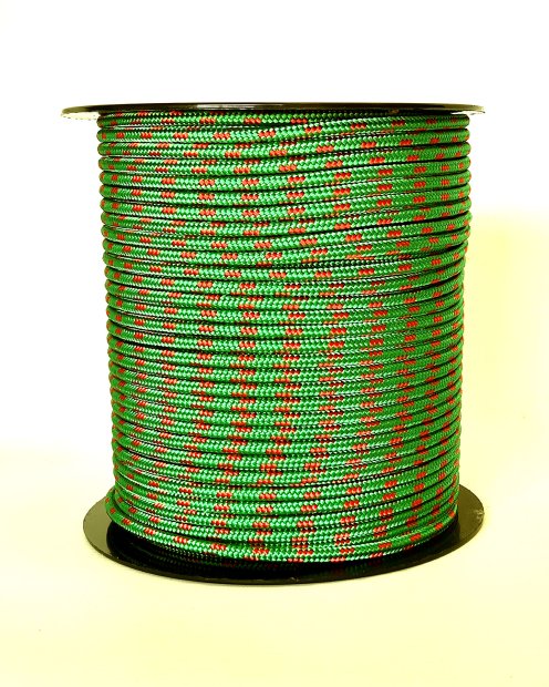 PES verstärktes Djembe Trommel Seil 5 mm Grün / Rot 100 m