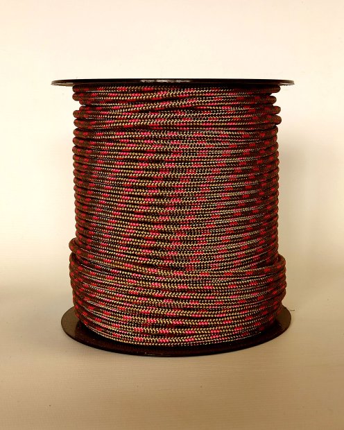 PES verstärktes Djembe Trommel Seil 5 mm Messing / Himbeere 100 m