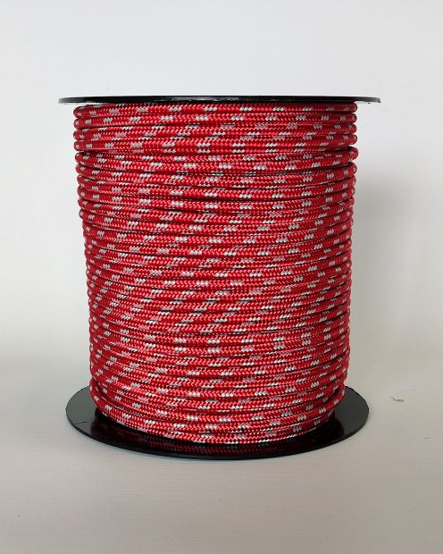 PES verstärktes Djembe Trommel Seil 5 mm Rot / Grau 100 m