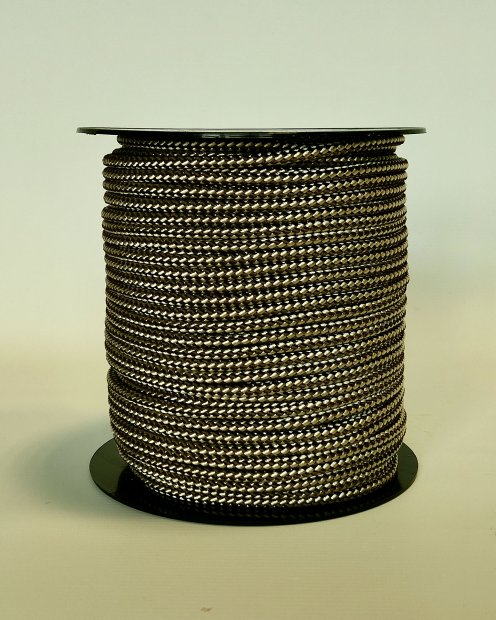 PES verstärktes Djembe Trommel Seil 5 mm Schachbrett Braun / Sand 100 m