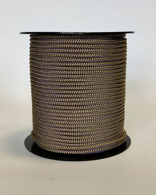 PES verstärktes Djembe Trommel Seil 5 mm Schachbrett Sonnenblumengelb / Violett 100 m