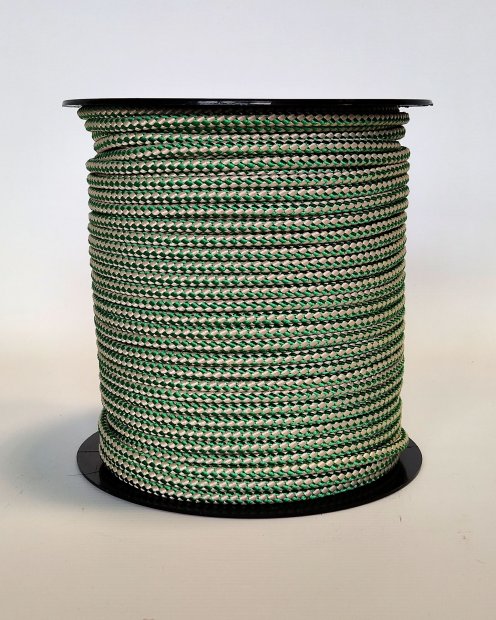 PES verstärktes Djembe Trommel Seil 5 mm Schachbrett Grün / Beige 100 m