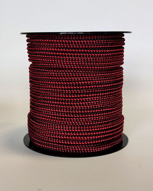 PES verstärktes Djembe Trommel Seil 5 mm Schachbrett Rot / Schwarz 100 m