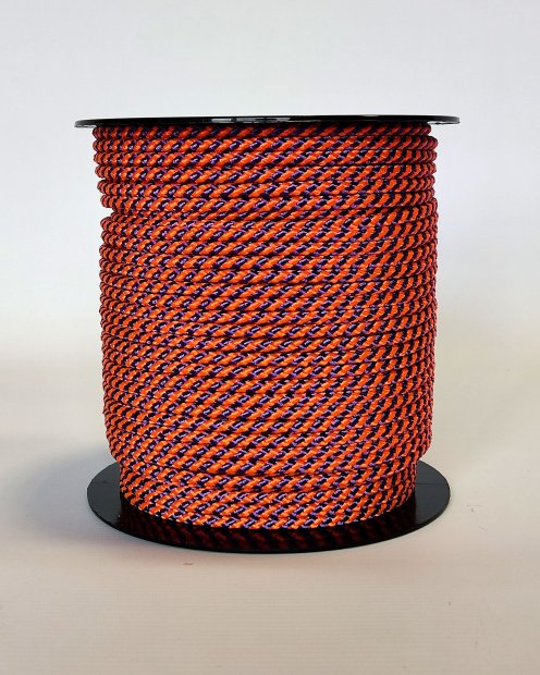 PES verstärktes Djembe Trommel Seil 5 mm Diagonale Neonorange / Violett 100 m