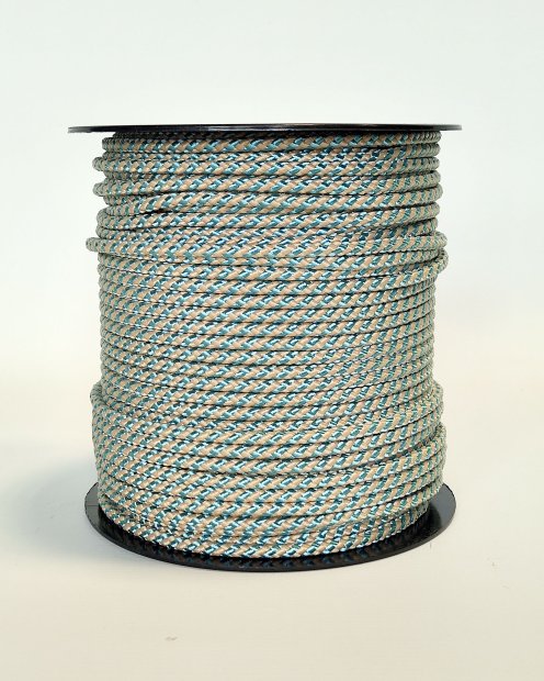 Ø5 mm Djembe Tau (Helix, Beige / pastellblau, 100 m) - Seil für Djembe Trommel