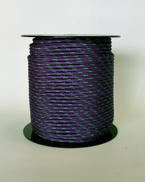 Ø5 mm violettes / grün vorgerecktes Tau für Djembe Trommel - Djembe Seil