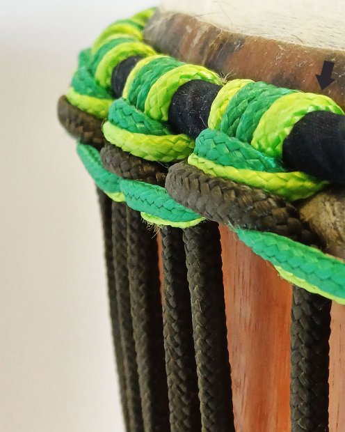 PES hohles Djembe-Seil 5 mm Neongrün 20 m