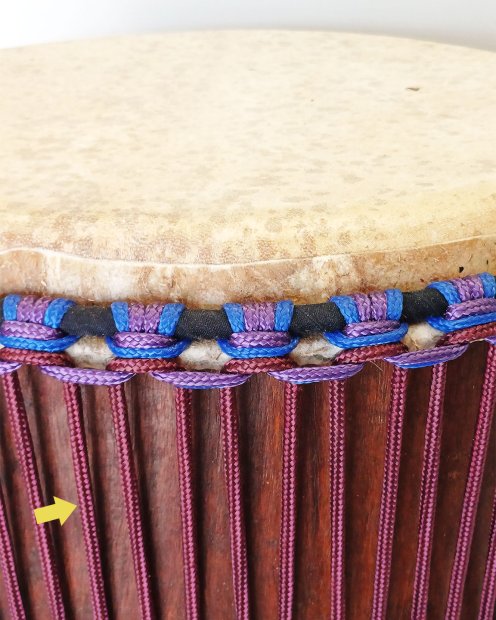 PES verstärktes Djembe Trommel Seil 5 mm Bordeauxrot 100 m