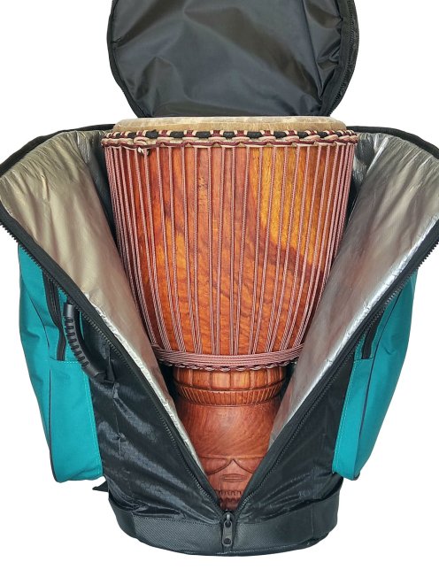 Percussion Africaine Premium Djembe Tasche XXL Türkisblau