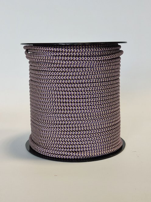 PES verstärktes Djembe-Tau 5 mm Zigzag Violett / Beige 100 m