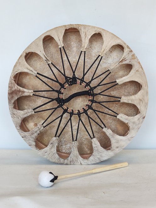 Schamanentrommeln Kuhfell mit Haaren 20″