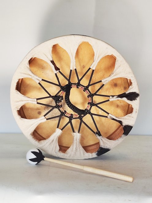 Schamanentrommeln Kuhfell mit Haaren 16″