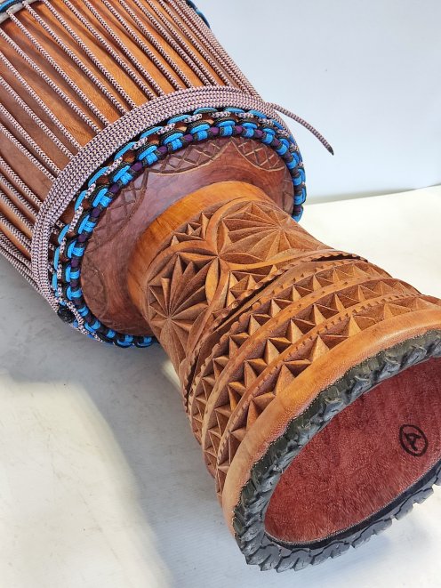 PES verstärktes Djembe Trommel Seil 5 mm Diagonale Bordeauxrot / Beige 100 m