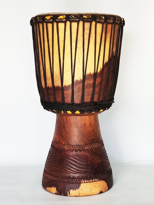 Djembe kaufen - Große Lenke Djembe trommel aus Rosenholz